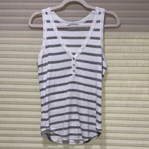 Michael Stars Striped Gray and White Women's Tank Top